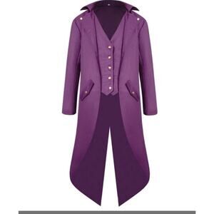 Men‘s Gothic Jacket Medieval Tailcoat Victorian Steampunk Coat Costume 4XL